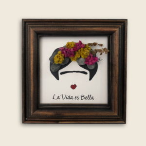 Cuadro - Arte con Piedras de Mar - Frida - La Vida es Bella