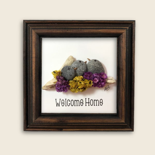 Cuadro - Arte con Piedras de Mar - Welcome Home