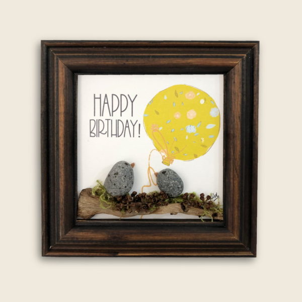 Cuadro – Arte con Piedras de Mar – Happy Birthday